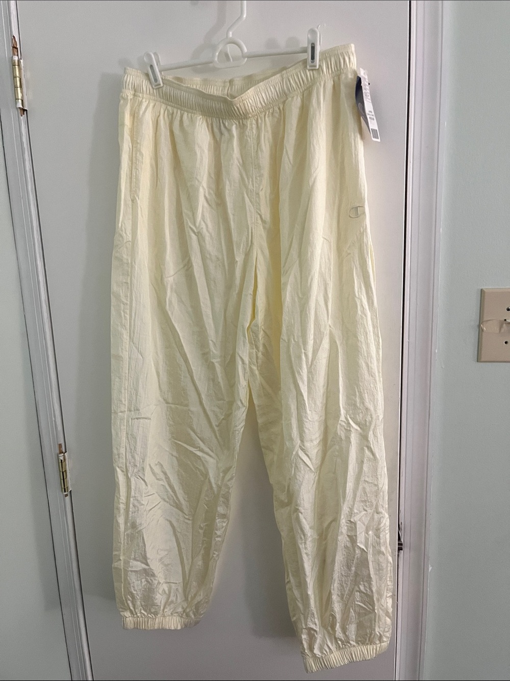 Champion Pale Yellow Nylon Track Pants